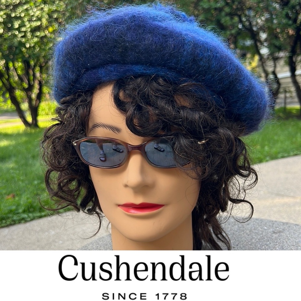 Mohair🐑Wool Beret | Vibrant Blue with Pom | Cushendale of Ireland SOFT!